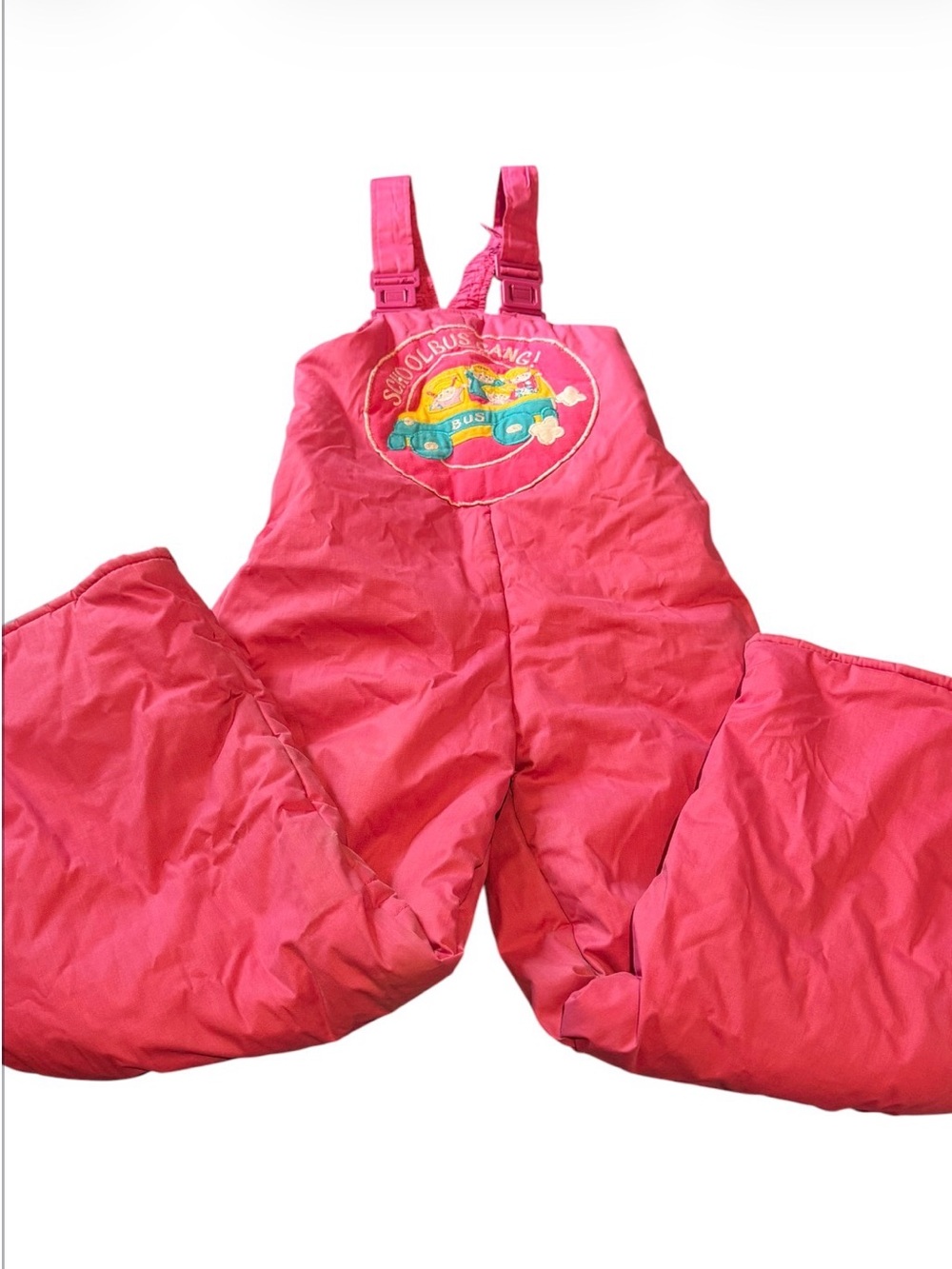 Kids Pink Snow Bib Overalls - Brand Not Visible
